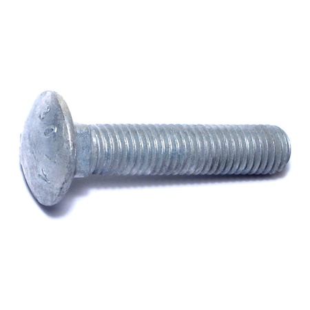 Midwest Fastener Carriage Bolt, Square Neck, 13 (Coarse), 2-1/2 in L, Steel, Hot Dipped Galvanized, 25 PK 51929